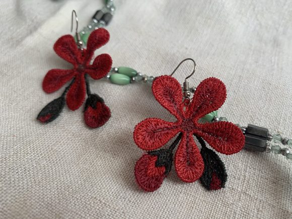 Geranium Earrings: A Standout Summer Embroidery Design