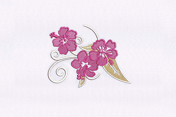 Pink Rosemallows: A Sweet, Versatile Single Flower Embroidery