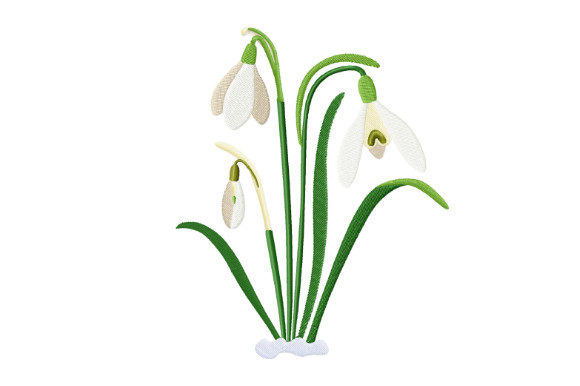 Spring Snowdrops: A Charming Embroidery Design for Small Business Merch